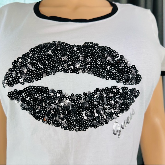 Guess sequins Short sleeve T-shirt, size XXL, white - Picture 3 of 10